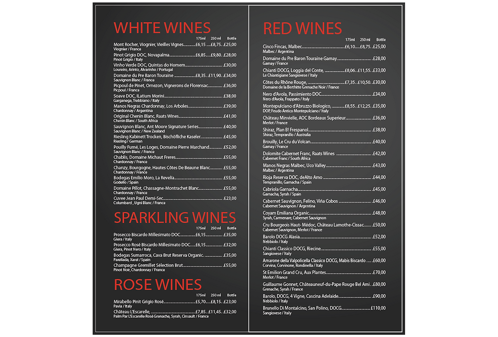 Menu Rustiqrestaurant