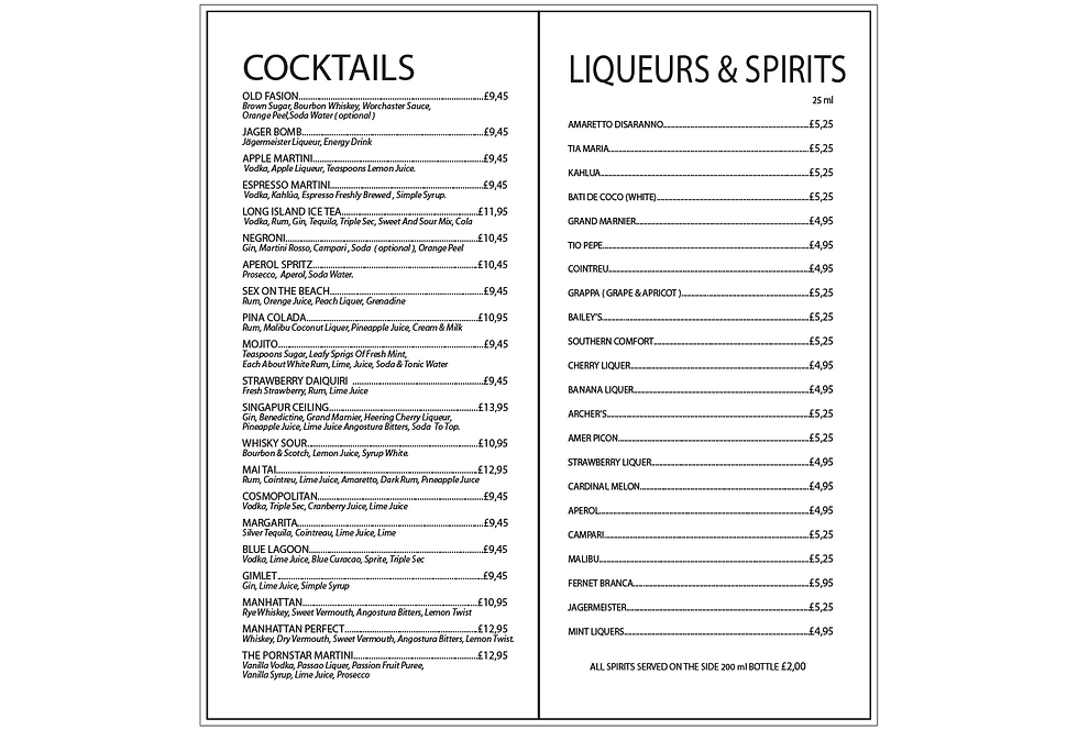 Menu Rustiqrestaurant