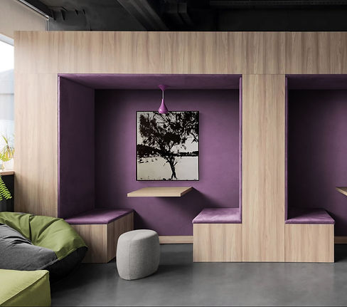 Modern office with pods and a bean bag.jpeg