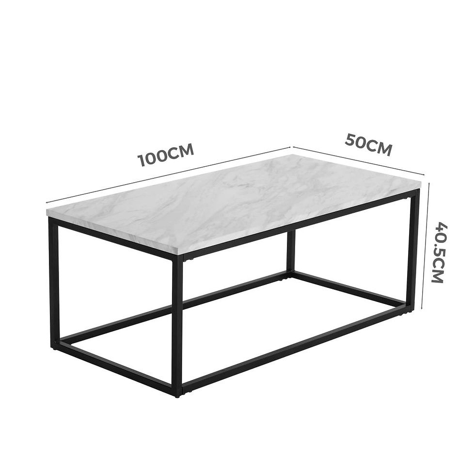 Thumbnail: Industrial Style Marble Effect Rectangular Coffee Table