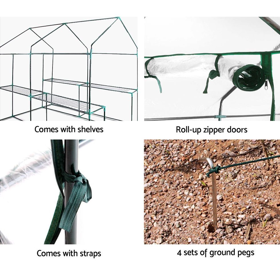 Thumbnail: Greenfingers Greenhouse Garden Shed Green House 1.9 X 1.2M Clear