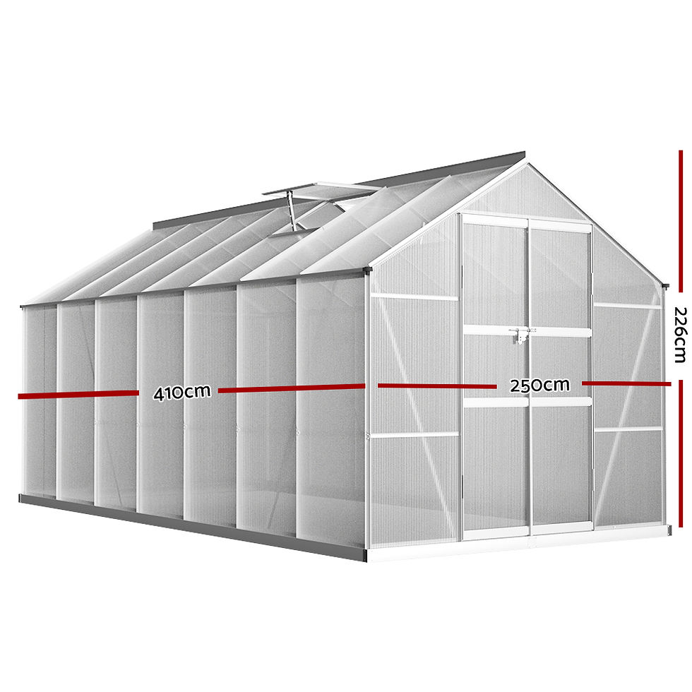 Thumbnail: Green Fingers Aluminium Double Doors Greenhouse 4.1x2.5x2.26M