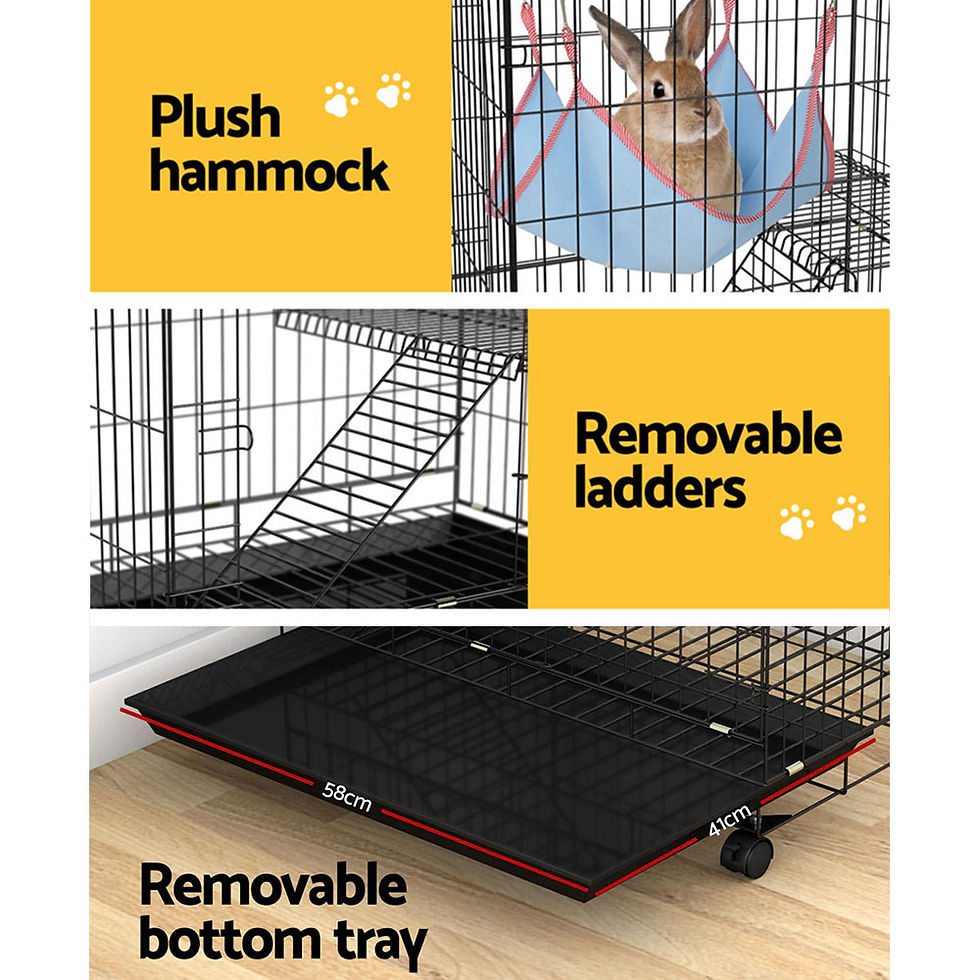 Thumbnail: i.Pet Rabbit Hamster Indoor Outdoor Cage Hutch