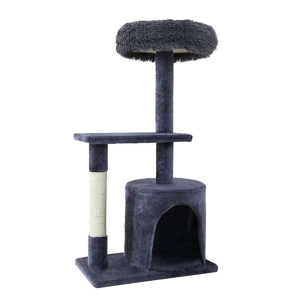 Thumbnail: i.Pet Cat Tree 94cm Scratching Post Tower Grey