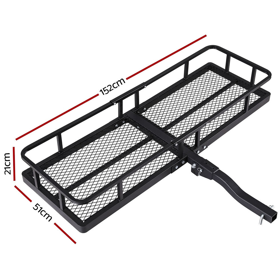 Thumbnail: Giantz Universal Foldable Hitch Basket Cargo Carrier 152cm Black