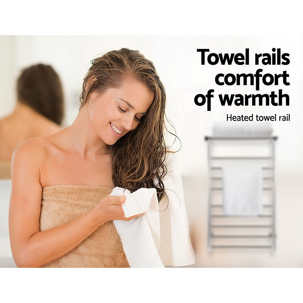 Thumbnail: Devanti Electric Heated Towel Rack 14 Bars Wall Mounted