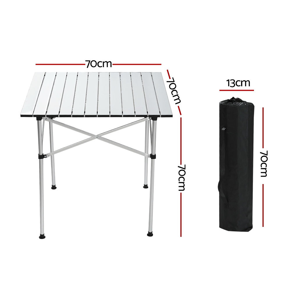Thumbnail: Weisshorn Camping Table Roll Up Aluminum Portable 70CM
