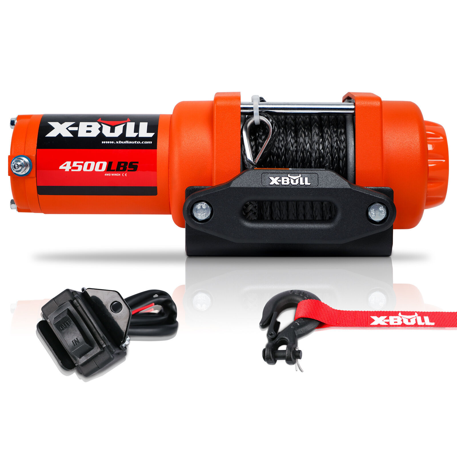 X-BULL 4500LBS 12v Electric Winch Synthetic Rope