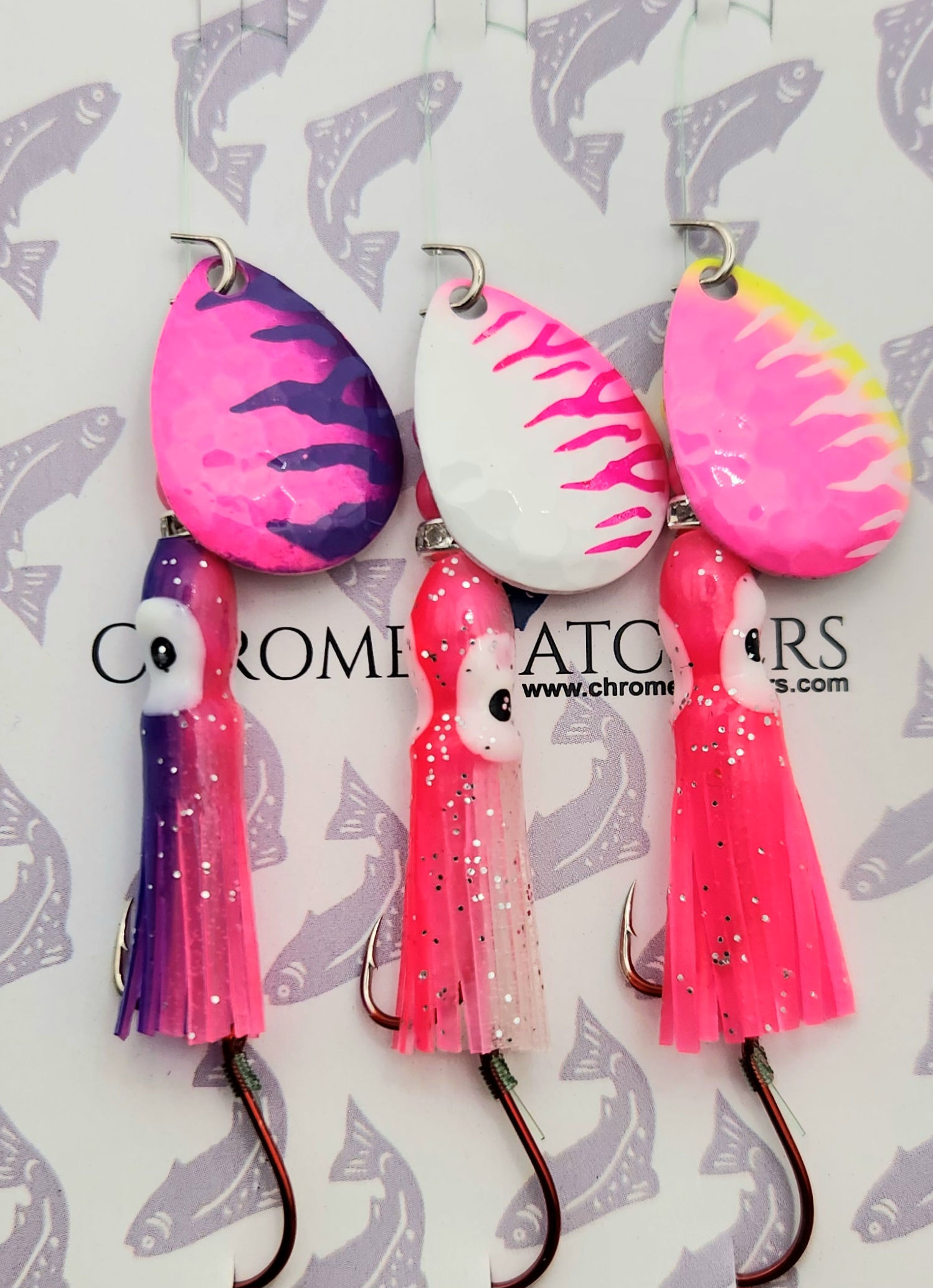 3pk Chromes Spinner Hoochies (Easy Limits)