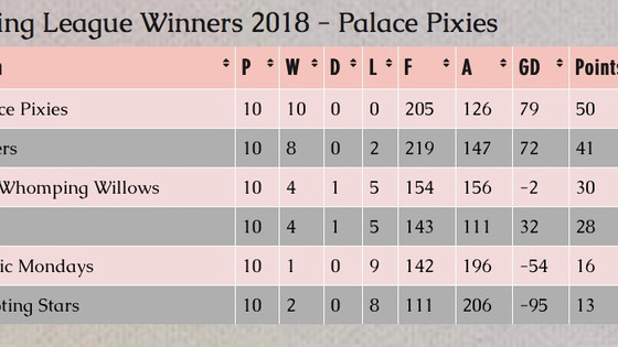 Spring Leagues Winners - Norwood - Palace Pixies