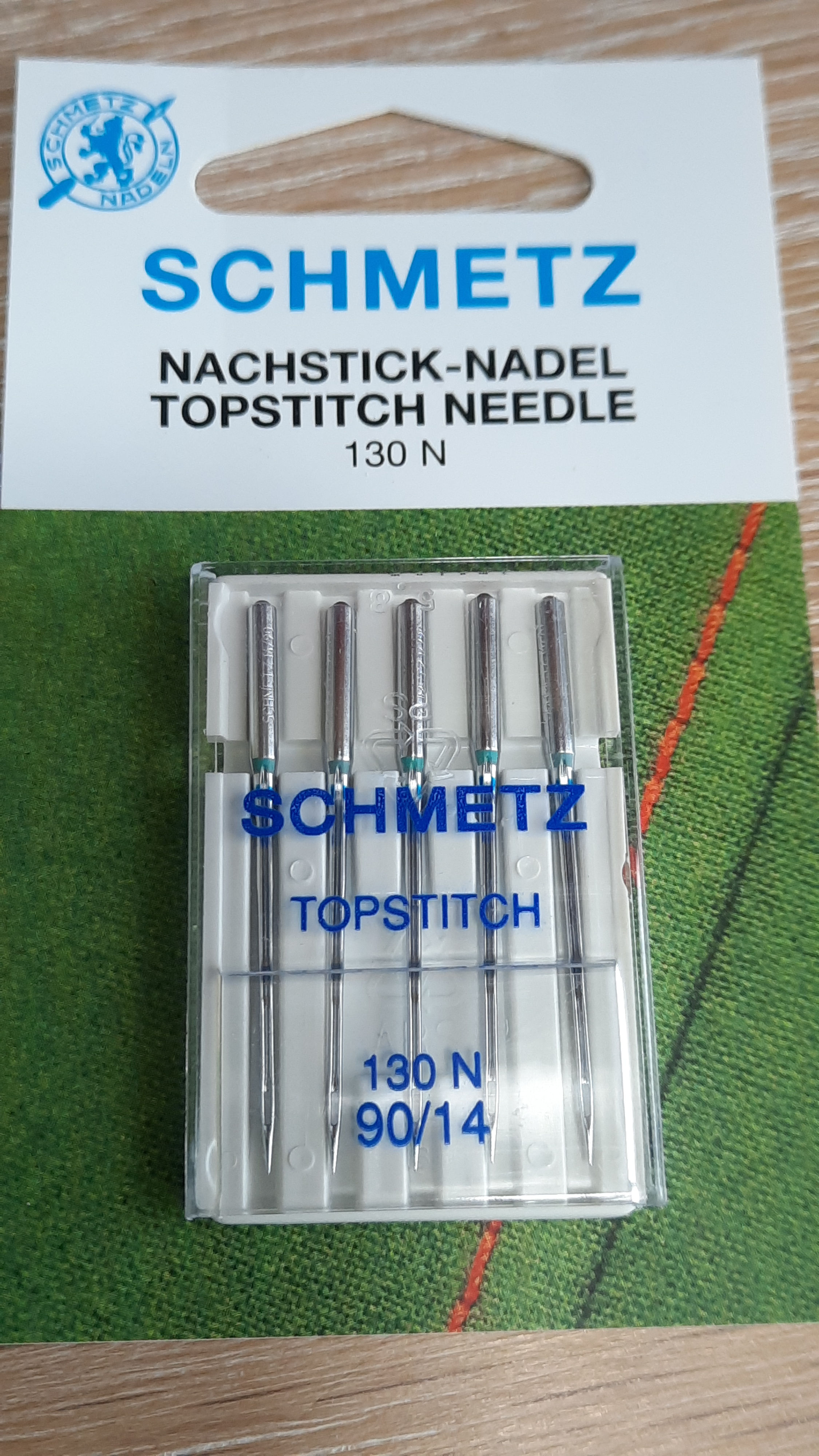 Schmetz topstitch 90/14 symaskinnål, 5 stk