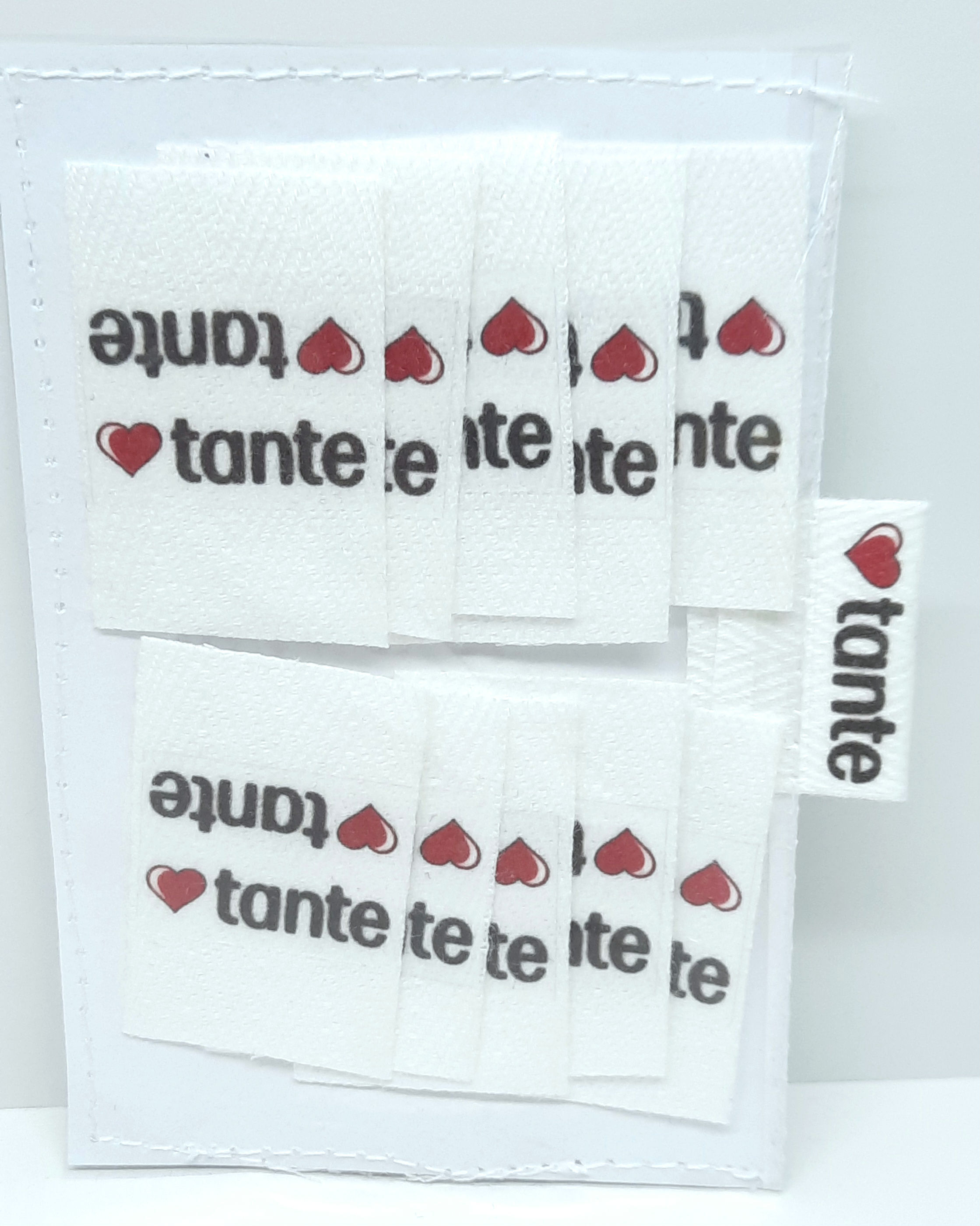 10 stk sidesøm label '♥️ Tante'