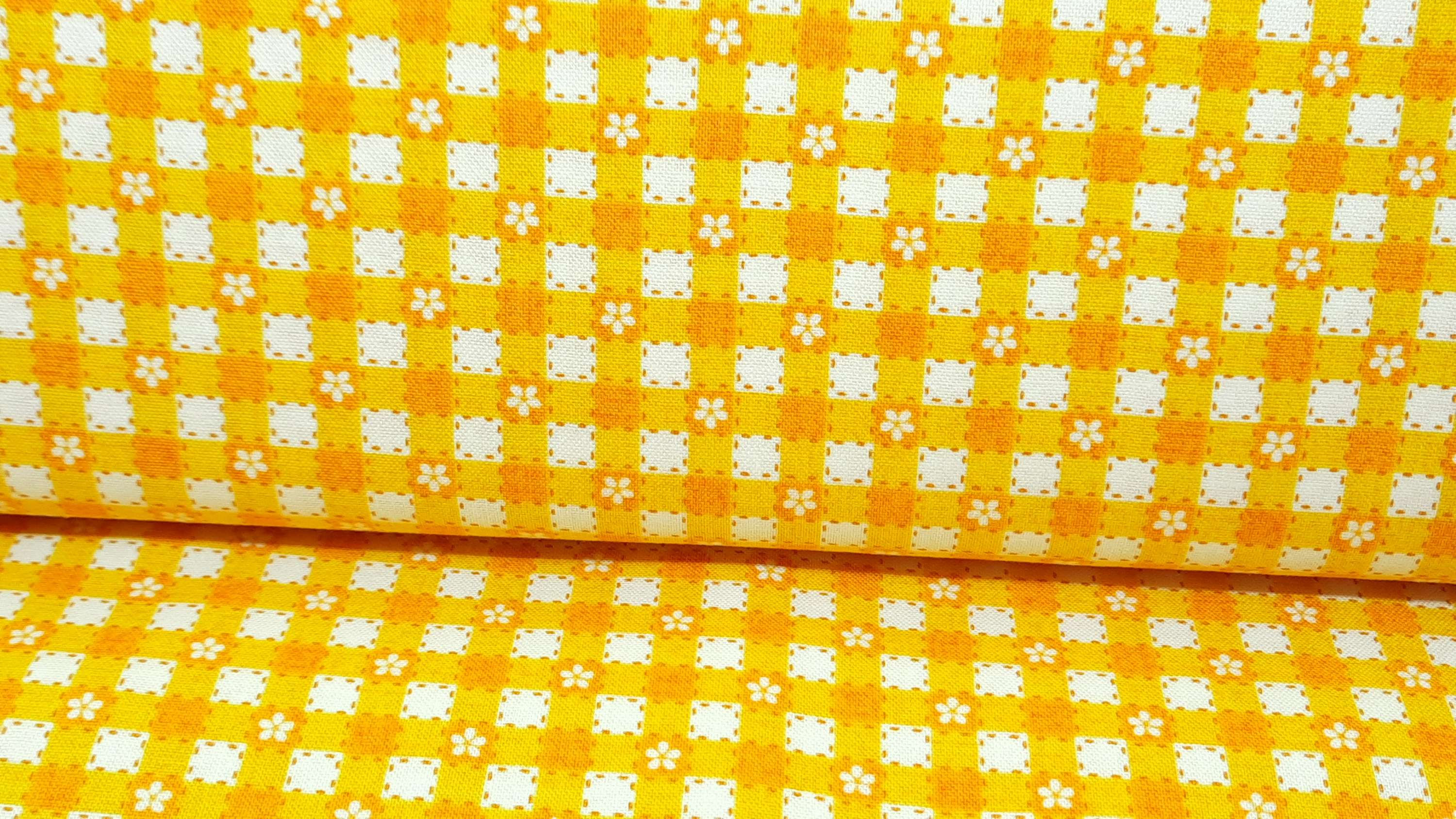 Summer Days Gingham, ruter gul, 0,5m