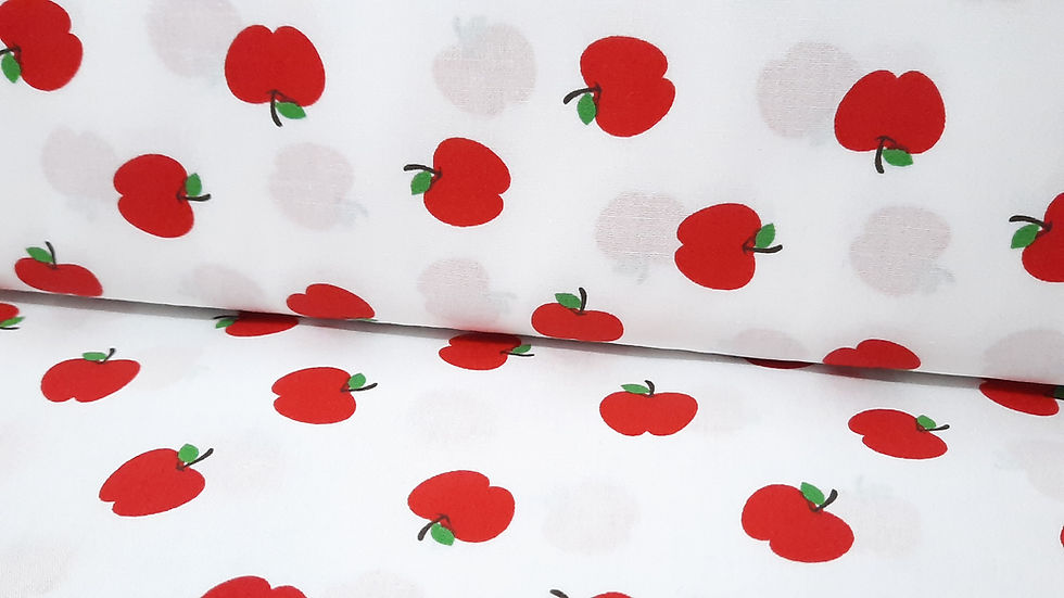 bomullstoff med epler
