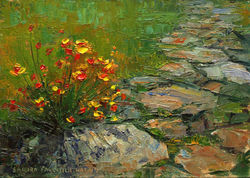 Flowers Along the Way 6 x 8 oil
