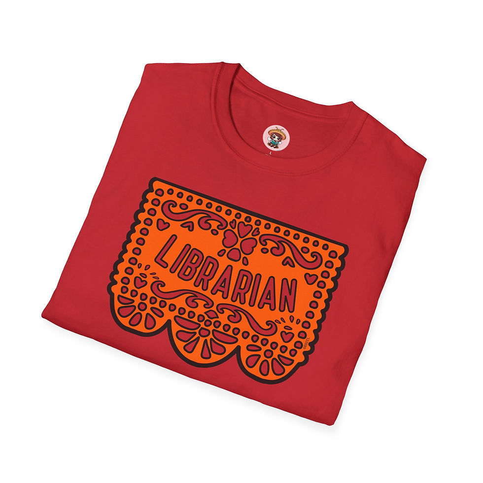 Thumbnail: Orange Papel Picado Librarian Tee