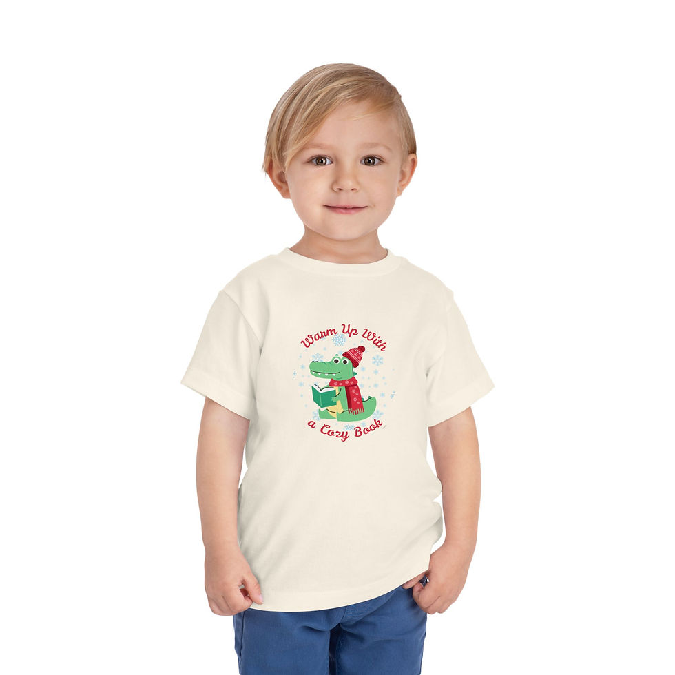 Thumbnail: "Warm Up With a Cozy Book" Alligator Toddler Tee