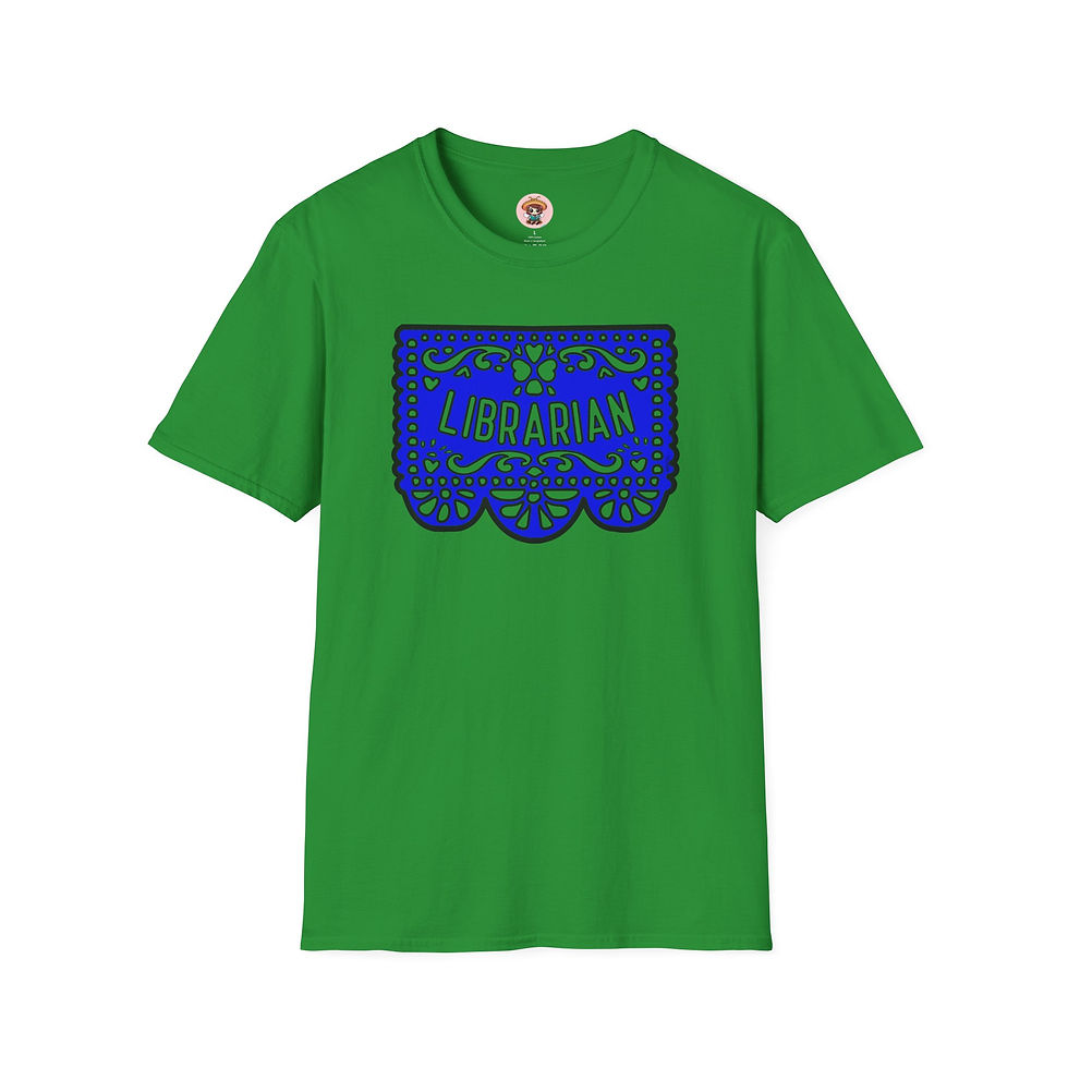 Thumbnail: Blue Papel Picado Librarian Tee