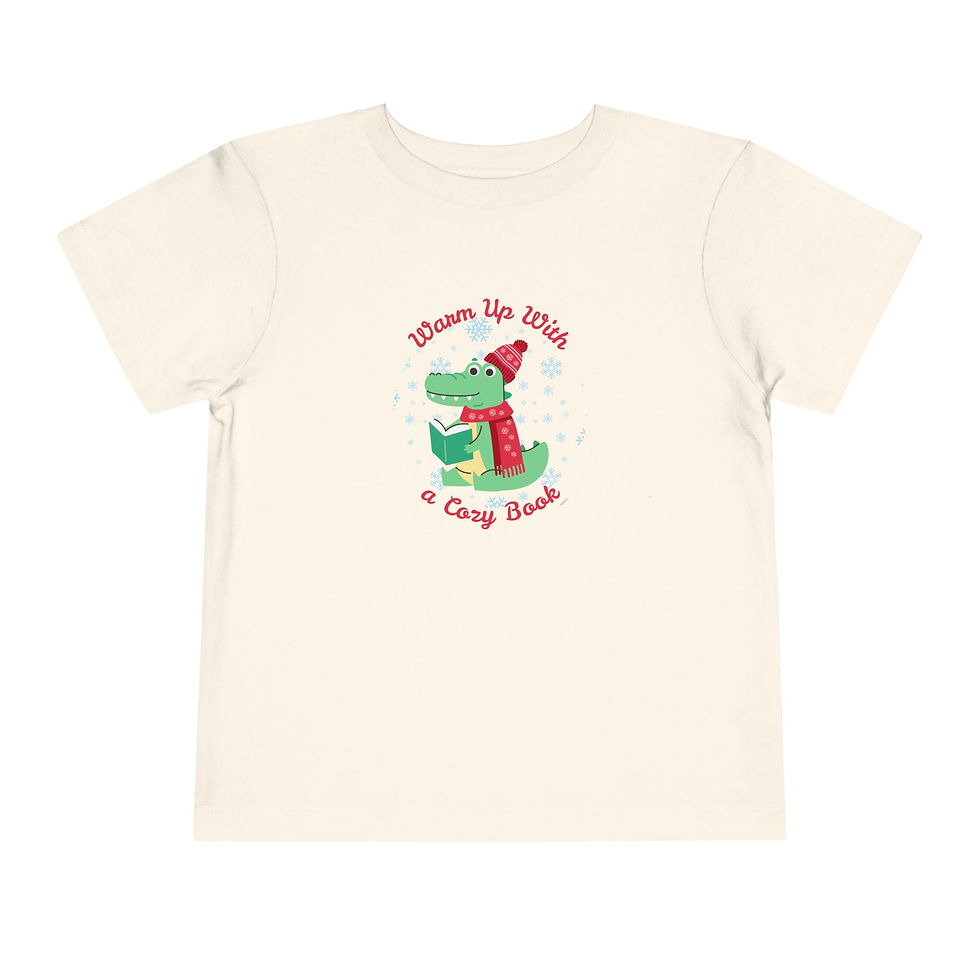 Thumbnail: "Warm Up With a Cozy Book" Alligator Toddler Tee