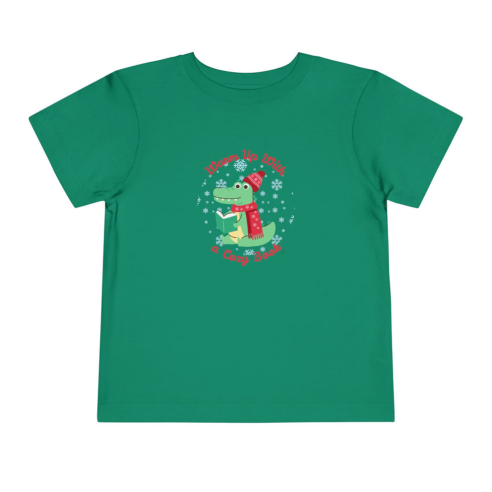 Thumbnail: "Warm Up With a Cozy Book" Alligator Toddler Tee