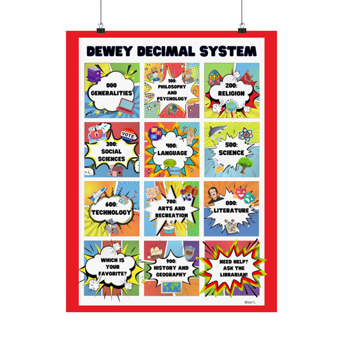 Comic-inspired Dewey Decimal System Poster | Book Bee Library