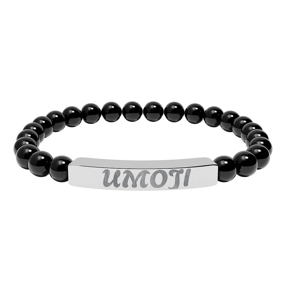 Thumbnail: Engravable Natural Stone Stretch Bar Bracelet — Personalized Beaded Bracelet