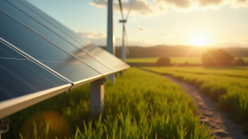 Close-up view of a sustainable energy project