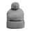 Thumbnail: Cozy Pom-Pom Knit Cap with Embroidery - Perfect Winter Beanie for Style & Warmth