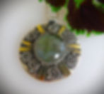 Labradorite, pendant with sterling and 22k gold.