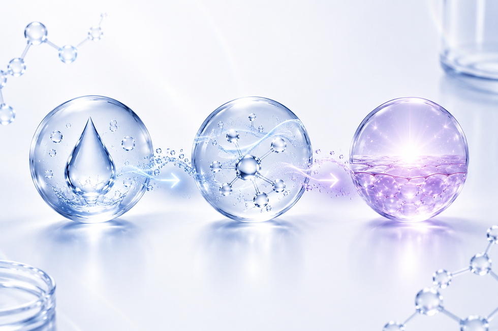 Decorative Korean skincare science laboratory background