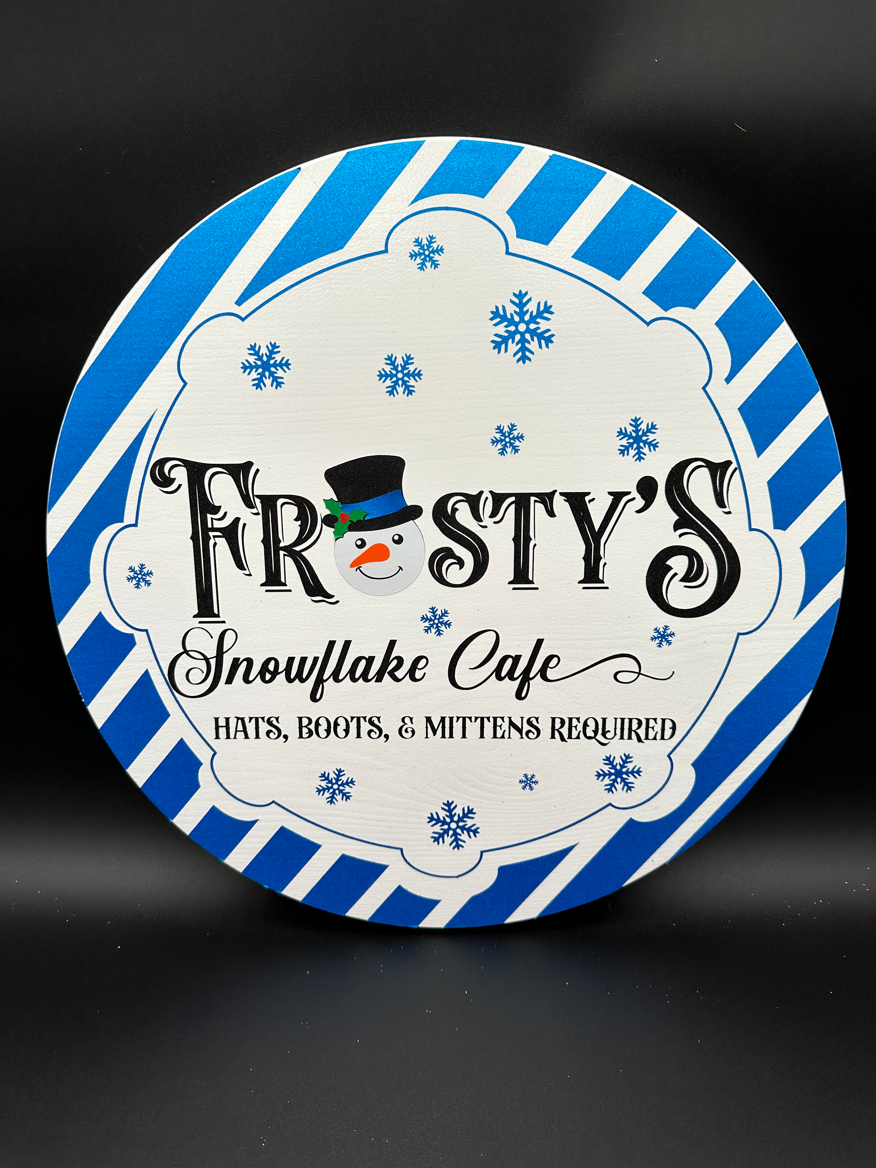 Frosty's Cafe wooden round