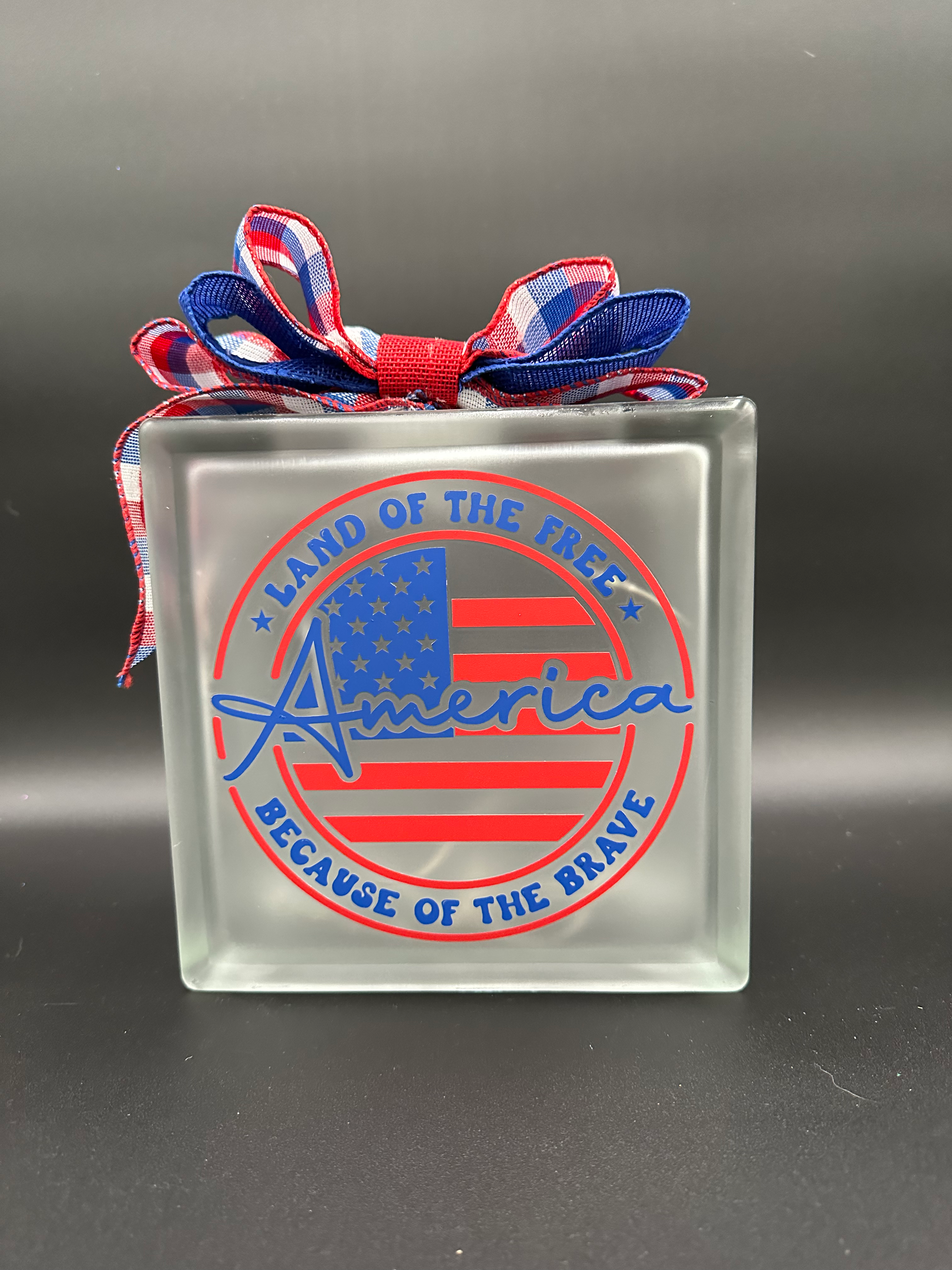 Patriotic glass block