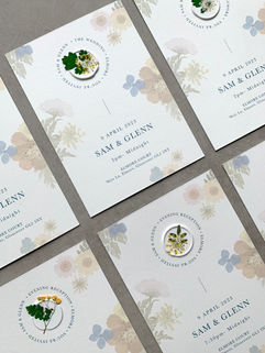 Pressed Flower Sustainable wedding stationery at Elmore Court