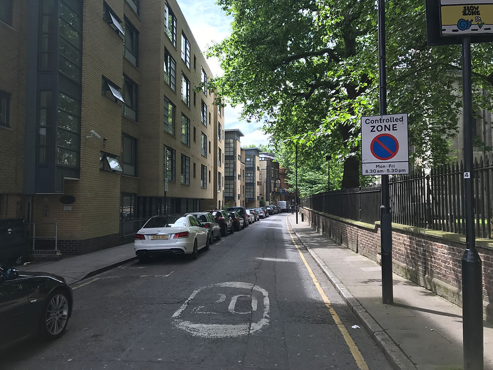 Looking south from the northern end of Three Colt Street. The buildings have changed, but the Jarvis's lived right here on the left.