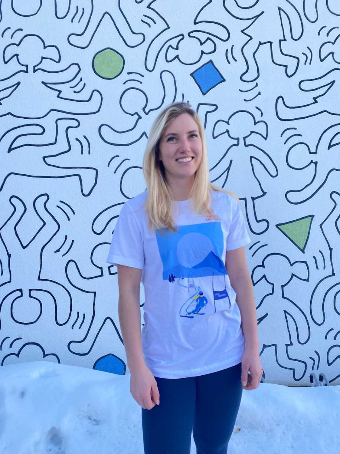 Nina O'Brien Signature Retro T-Shirt in Blue