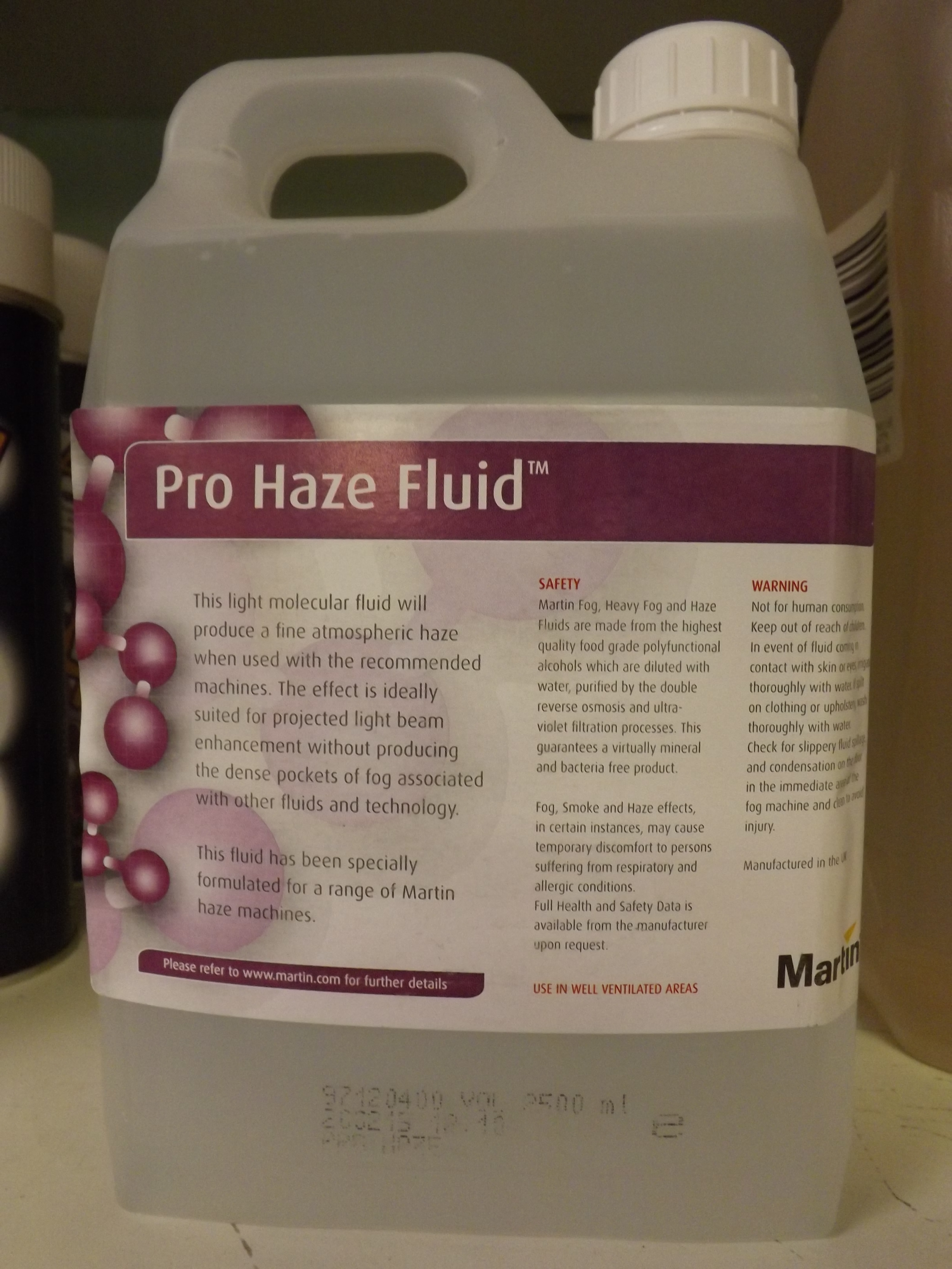 Pro Haze 2.5 ltr Jem/ Martin £28.95