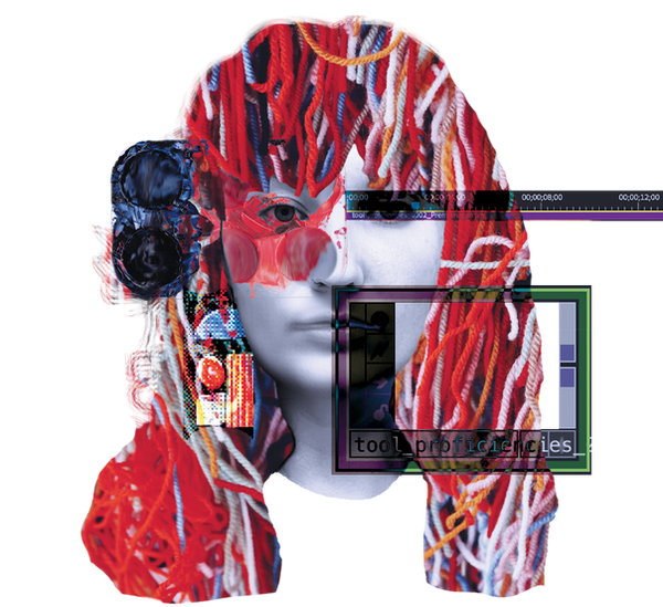 self portrait made up of different mediums