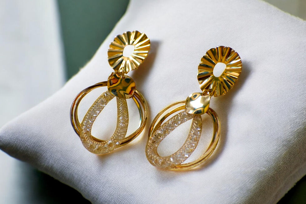 Circle Shine Gold Earrings