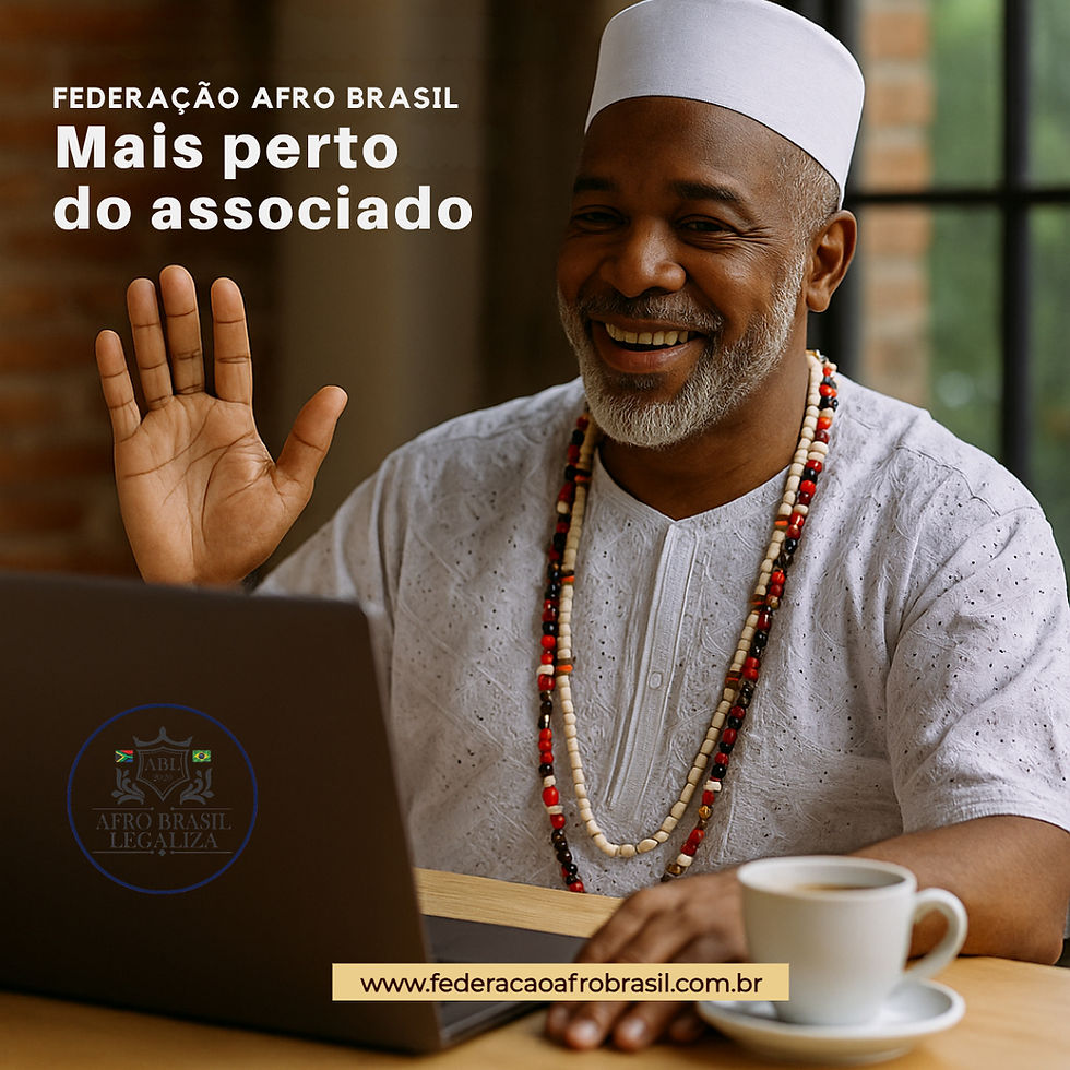 Federação Afro Brasil – Mais perto do associado, via videochamada e café com Axé na sede com o Presidente.
