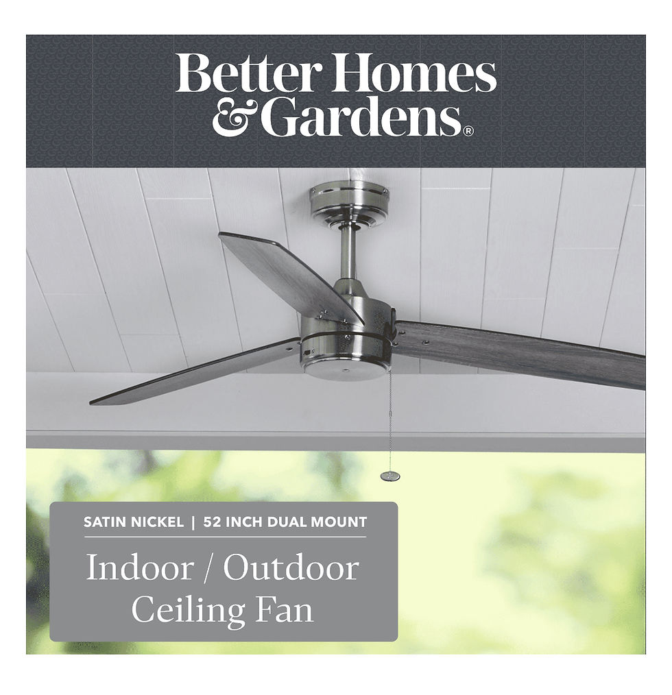 Thumbnail: BH and Gardens 52” Indoor/Outdoor Ceiling Fan w/ Reverse Airflow