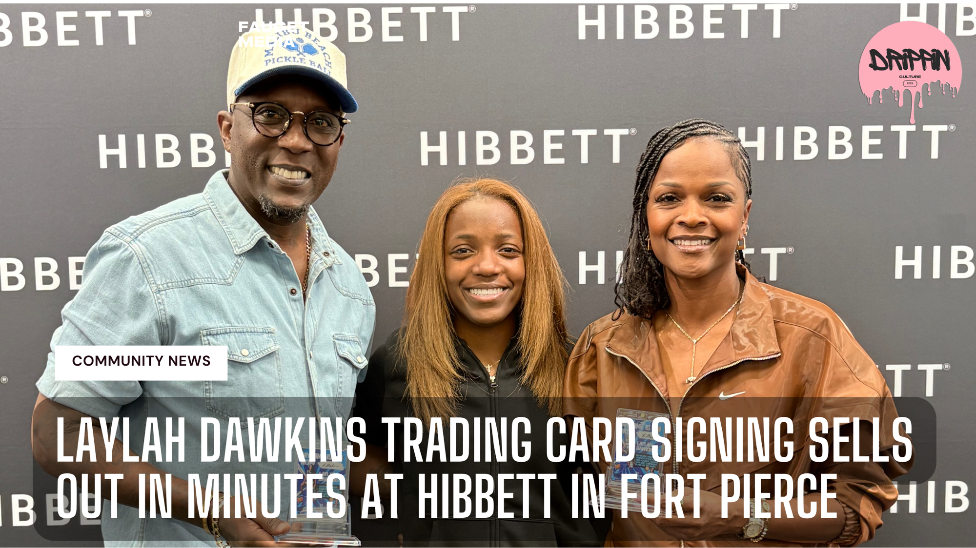 Laylah Dawkins with her parents Dustin Dawkins and Patty Harris