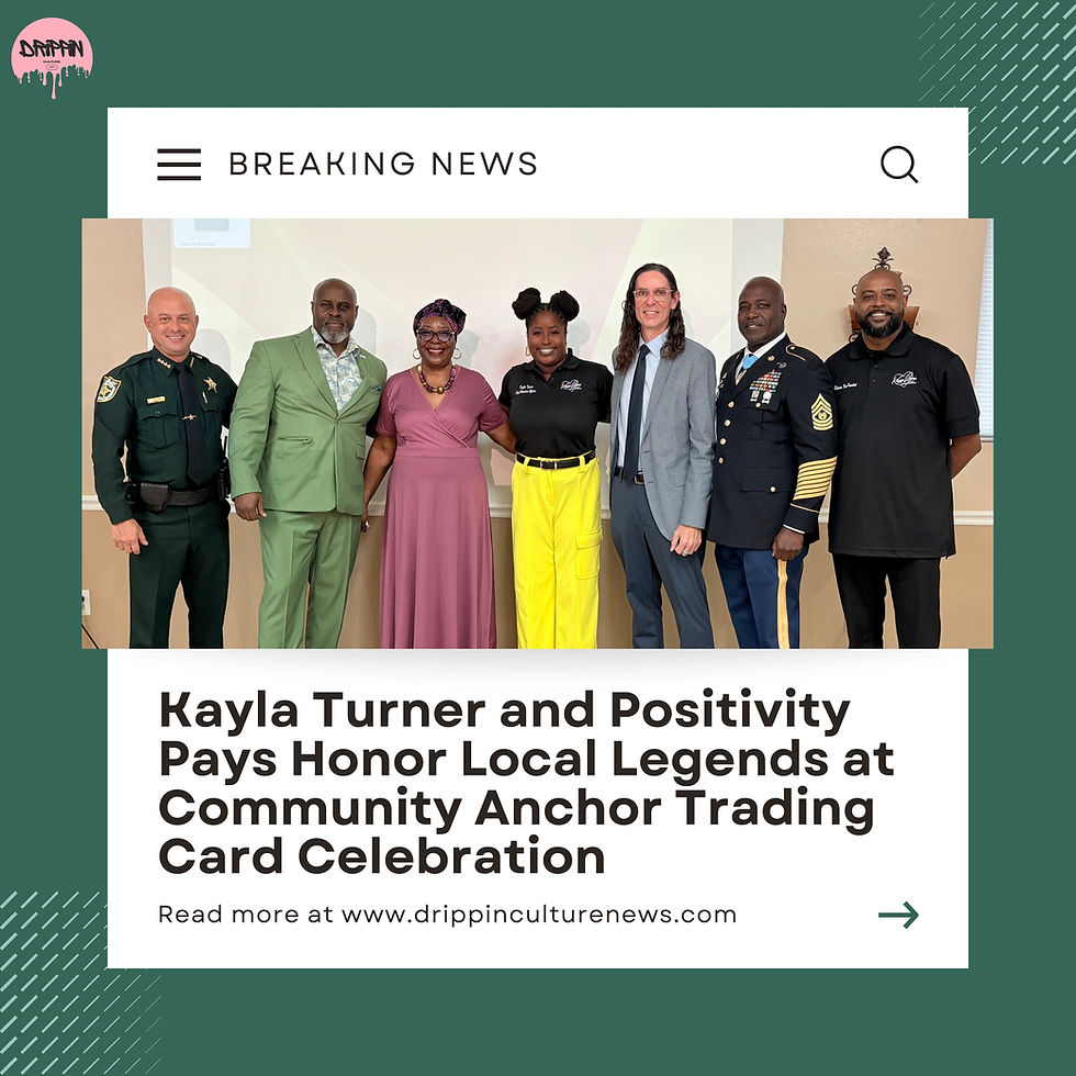 Community Anchor Trading Card Event From left to right Sheriff Richard Del Toro Jr., Sandy Mack Sr,, Mrs. Doretha Hair Truesdell, Kayla Turner, Sean Boyle, Command Sergeant Major Clyde Mitchell Jr., and Ramon Robinson