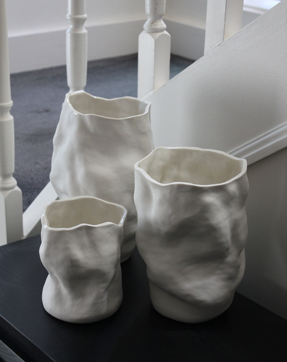 Thumbnail: White Crumpled Vase