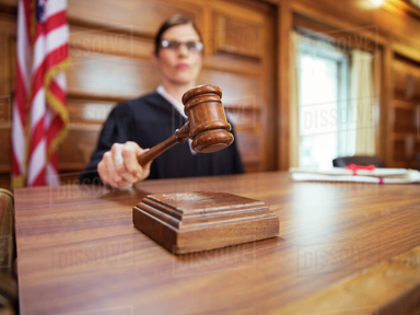 A judge using the gavel