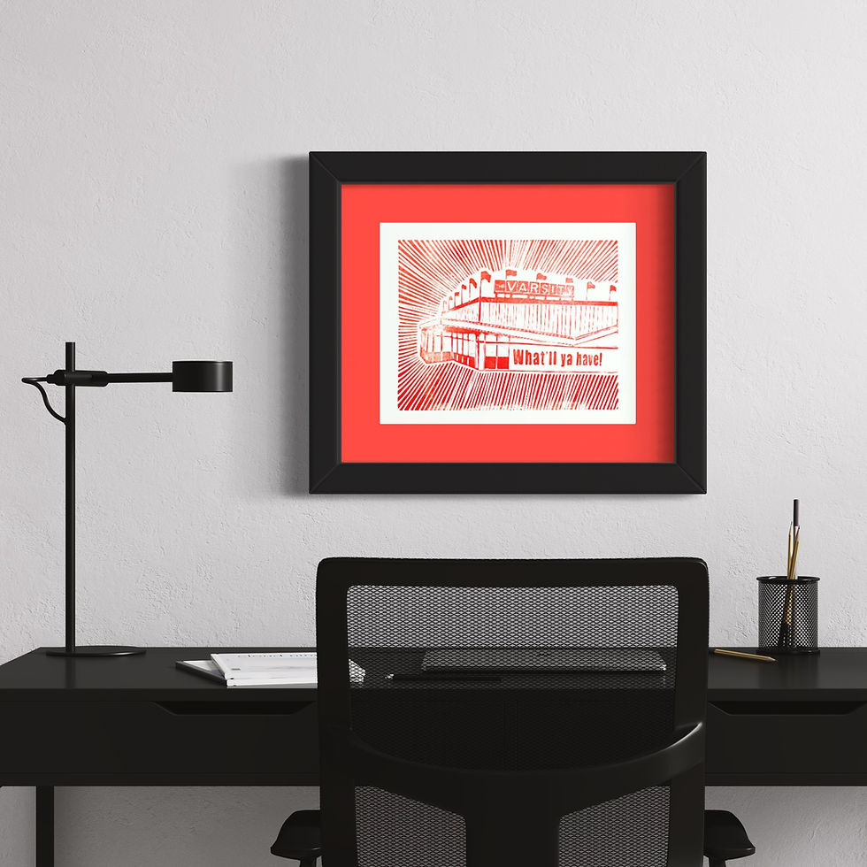Thumbnail: The Varsity, Athens, GA (Red) Original Print