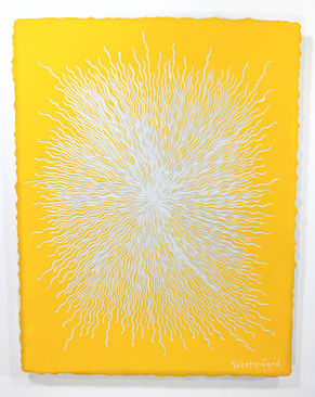 Yellow Burst, Minimalistic Art, Abstract Art, All Yellow Artwork, Textured Artwork, Local Athens GA Artist