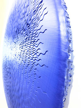 The Hope Paint Carving, Ultramarine Blue Art, fine art, local athens GA artist, woman artist