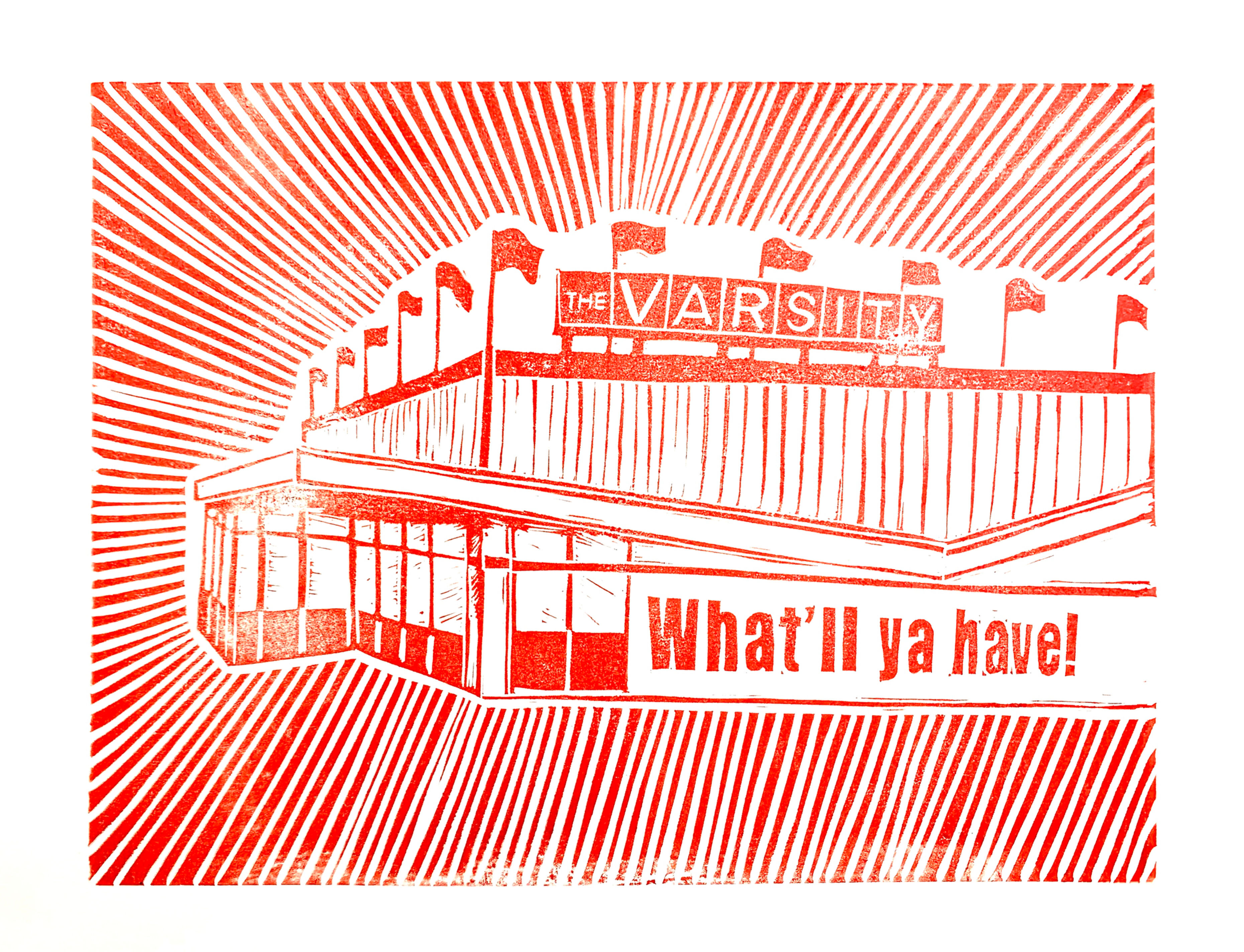 The Varsity, Athens, GA (Red) Original Print
