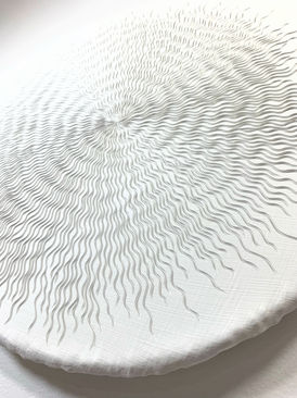 Asa Branca Paint Carving, Minimalistic Art, All White Artwork, Local Athens GA Artist
