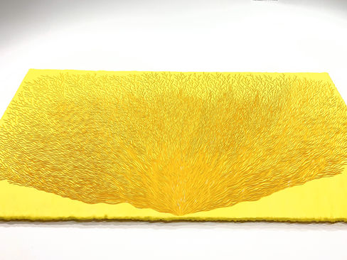 Resilience Paint Carving, Minimalistic Art, Yellow Artwork, Textured Artwork, Local Athens GA Artist